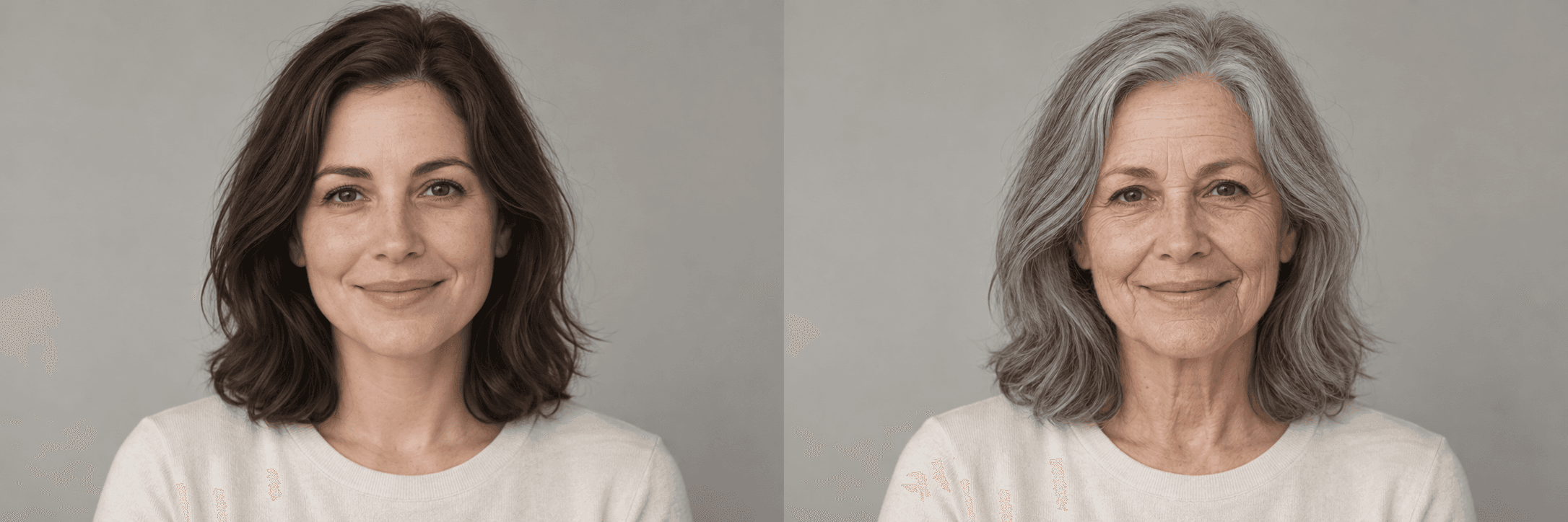 The same fictional woman with an older appearance